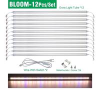 Lampe de croissance LED - Tube fluorescent T8 - 30W SMD 2835 - Lot de 12 - 85–265V AC - Spectre de croissance pour la floraison
