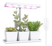 Lampe de croissance - Outsunny - 3 bacs à fleurs - minuterie marche/arrêt automatique, 5 niveaux luminosité - blanc