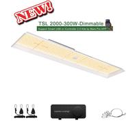 Lampe de culture LED - TSL2000 - 300 W - Spectre complet - Intensité variable - Efficacité de 2,6 µmol/J - Zone de couverture jusqu'à 150 x 90 cm - Pour la culture en intérieur