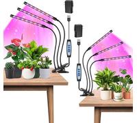 Lampe de culture, lot de 2, 3 têtes, spectre complet, 120 LED, 3 modes, minuterie