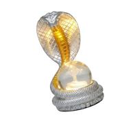 Lampe de décoration de table, lampe figurine de serpent avec bouton de commande en ligne, affichage en résine texturée pour les espaces de table de nuit, lampe de décoration de serpent, figurine USB,