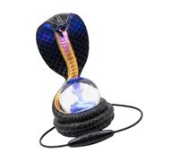 Lampe de décoration de table, lampe figurine de serpent avec bouton de commande en ligne, affichage en résine texturée pour les espaces de table de nuit, lampe de décoration de serpent, figurine USB,