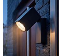 Applique murale orientable pour l'extérieur, spot lumineux pour balcon, aluminium noir, LED 4,5W 400Lm blanc chaud, LxHxP 6,6x10x9,2 cm