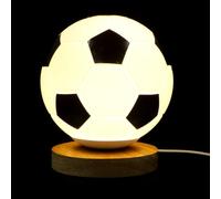 Lampe de Football USB en Verre LED, Veilleuse Chambre Garçon Fille | Deco Chambre Foot, Lampe de Table Sportive, Câble USB Inclus, Motif Ballon, Style Moderne