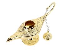 Lampe de génie magique Aladdin vintage, lumière de souhait exquise petite lampe Aladdin décoration pour la maison, mariage, fête d'anniversaire, décoration de table (Or)