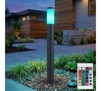 Lampadaire d'extérieur ANTHRACITE Lampe d'extérieur de jardin télécommandée DIMMABLE dans un ensemble comprenant des ampoules LED RGB