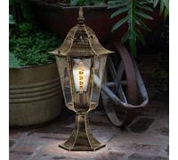 Lampadaire lanterne lampadaire d'extérieur noir lampadaire antique éclairage de jardin extérieur, bronze d'aluminium, 1x E27, DxH 23,5 x 49 cm