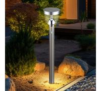 Lampe de jardin avec détecteur de mouvement Lampe d'allée LED en acier inoxydable Lampe d'extérieur avec Erspitz Lampes solaires pour l'extérieur, 3 niveaux, 6W 550lm blanc chaud,DxH 15x95 cm