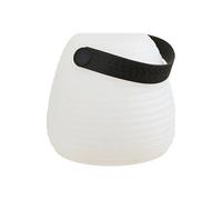 Lampe de jardin DERBIA - Rechargeable, forme ouf Ø13cm, polyéthylène, anse, Blanc