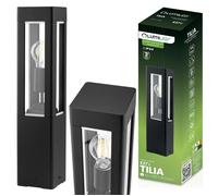 Lampe de jardin extérieure en aluminium noir E27 IP44, poteau de 50 cm TILIA LUMILED