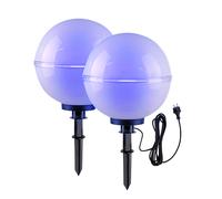 Lampe de jardin LED sur piquet de décoration de jardin à intensité variable avec télécommande, lampe boule, lampe de terrasse, lampe d'extérieur, RVB à changement de couleur, 8,5 W 806 lm blanc chaud,