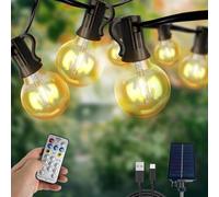 Lampe de jardin solaire 18M30+2 G40, éclairage sphérique LED, intensité réglable, 8 positions, énergie solaire, blanc chaud 2700 K