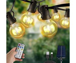 Lampe de jardin solaire 18M30+2 G40, éclairage sphérique LED, intensité réglable, 8 positions, énergie solaire, blanc chaud 2700 K