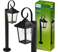 Lampe de jardin sur pied d'extérieur LED E27, poteau de 75 cm, lampadaire IP44, noir, Buzzard Philips