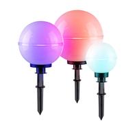Lampe de jardin sur piquet de décoration de jardin, lampe boule LED à intensité variable avec télécommande, lampe de terrasse, lampe d'extérieur, changement de couleur RVB, 8,5 W, 806 lm, blanc chaud,