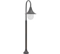Lampe de jardin sur poteau, douille E27, 120 cm, aluminium de couleur bronze, résistante aux intempéries, pour l'extérieur, terrasse, balcon, avec culot compatible LED. Lampe de guidage moderne, sûre