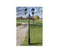 vidaXL Lanterne de jardin à 2 flammes 230 cm vert foncé/noir aluminium