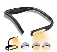 Lampe de lecture à LED pour le cou, lampe de bureau à intensité variable, 3 couleurs, lampe à bras repliables, adaptée aux réparations, à la course de nuit, à la marche, au tricot, au camping