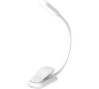 Lampe de lecture à pince rechargeable 20 LED 3 modes 5 niveaux de luminosité col flexible blanc Blanc