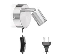 Lampe de lecture/applique murale LUNARA avec interrupteur en acier inoxydable