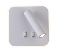 Lampe de lecture de chevet d'applique murale réglable de 330° de projecteur de mur de LED, projecteur carré moderne de pivot de mur, décoration de salon appliques murales appliques de chambre à couche