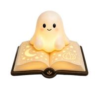 Lampe de lecture fantôme, figurine de fantôme d'Halloween, lampe de coquillage, statue de livre, cadeau de table, cheminée