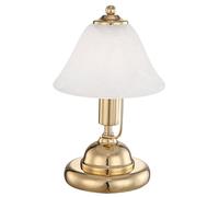 Lampe de table lampe de table en laiton lampe de bureau tactile verre antique albâtre, câble 1,5m, 1x douille E14, DxH 17x27 cm