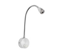Lampe de Lecture Murale à Col de Cygne LED 3w, Flexible Chambre | Applique Murale Flexible Led, Liseuse de Chevet, Corps Aluminium Argenté, Positionnement Facile
