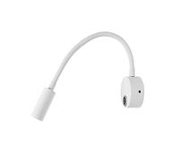 Lampe de lecture murale LED interrupteur tactile col de cygne à intensité variable prise en USB éclairage for tête de lit chevet DC5V bateau lampe de lecture(blanc)