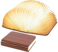 Lampe de livre LED pliante en bois,lampe de table LED en noyer,veilleuse USB,lampe de livre rechargeable