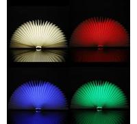 Lampe de Livre Pliante Rechargeable Par USB Veilleuse Lampe de Nuit Décoration Intérieure (Brown) G