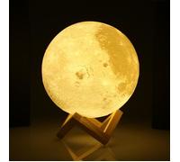 Lampe de Lune 20cm - Veilleuse - Rechargeable - 2 Couleurs - Tactile - LED