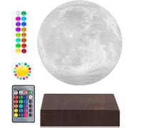 Lampe de lune en lévitation, lumière de lune 3D flottante et tournante, lévitation magnétique, veilleuse lunaire, cadeau d'anniversaire unique, décoration de table de bureau, 16 couleurs de lune LED