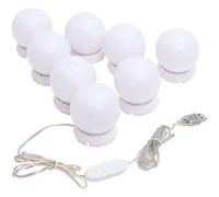 vidaXL Lampe de Miroir avec 8 Ampoules LED Lampe de Maquillage Miroir Cosmétique Miroir d'Habillage Salon de Coiffure Blanc Chaud et Blanc Froid