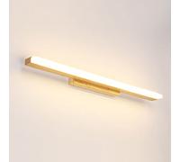 Lampe de miroir de salle de bain linéaire à LED en bois nordique, applique murale de vanité à longue bande moderne, luminaires avant de miroir en bois pour coiffeuse de salle de bain de maquillage