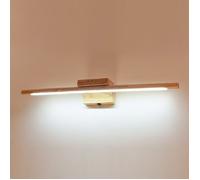 Lampe de Miroir Salle de Bain Bois Avec Interrupteur Moderne LED Applique Murale Intérieure IP44 Étanche Lampe 60Cm,3000k