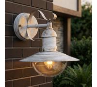 Applique murale LED Lampe d'extérieur Lampe de porte d'entrée Lanterne blanche dorée Applique de jardin, acier, 11W 1055lm blanc chaud, l x h 24 x 25,6 cm