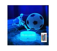 Lampe de nuit 3D - Football - Multicolore - LED - Pour enfants 6-10 ans