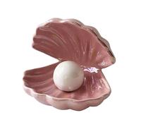 Lampe de nuit à LED en forme de coquillage en céramique, portable, alimentée par piles,luminaire décoratif d'intérieur,idéal(rose)