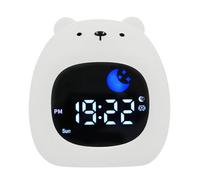 Lampe de nuit en forme d'animal avec réveil - Design fonctionnel mignon - Parfait pour une chambre d'enfant, un chevet ou un bureau - Idéal pour les enfants et les adultes (ours)