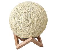 Lampe de nuit LED créative avec cadeau de lampe de chevet en bois décoration abat-jour tissé à la main