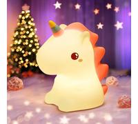 Lampe de nuit LED en silicone licorne mignonne pour enfants, rechargeable par USB, décoration de chambre d'enfant, lampe tactile pour cadeaux