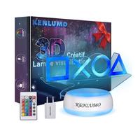 Lampe de nuit LED - KENLUMO - Manette de jeu - 16 couleurs - Effet 3D - Télécommande tactile