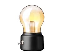 Lampe de nuit rétro LED Lampe de chevet Lampe de chevet Lampe de chevet Rechargeable USB Ampoule de bureau Projecteur d'étoiles (noir, 13,5 x 9,5 x 9,5 cm)