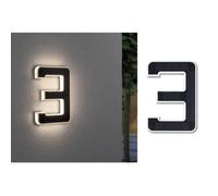 Lampe de numéro de maison solaire - PAULMANN - 79844 - LED intégrée - Contemporain - Noir