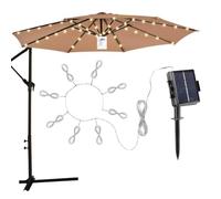 Lampe de parapluie à énergie solaire - Lampe solaire de jardin, chaîne de protection étanche avec 8 modes d'éclairage | Lumière décorative alimentée par l'énergie solaire pour pelouse, terrasse