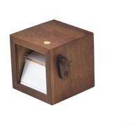 Lampe de photographie en bois, créative décorative carrée à manivelle rotative vintage veilleuse pour la maison, la chambre à coucher (noyer)