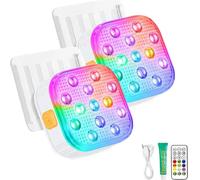 Lampe de piscine LED rechargeable - IP68 étanche, 16 couleurs, 6 modes, minuterie, dimmable, avec télécommande & charge magnétique pour piscine, bain & fontaine