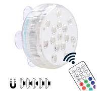 Lampe de piscine submersible à 15 LED, 16 couleurs, éclairage sous-marin pour étang avec ventouses, éclairage de baignoire étanche
