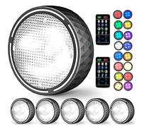 Lampe de Placard 12 LED Bawoo 6pcs Lumière Armoire RGBW sous Meuble Veilleuse Tactile et Télécommande 16 Couleurs Lampe Nuit Portable pour Cuisine Étagère Couloir et Cabinet [3 Piles AA]